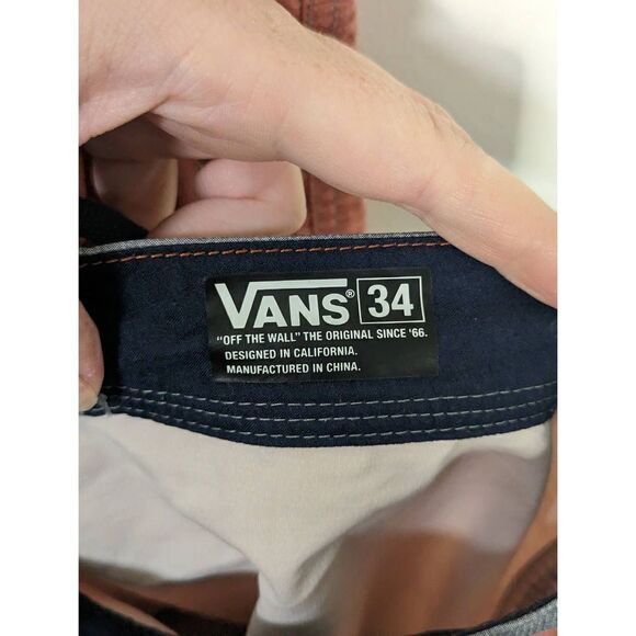 Vans Swim Trunks Boardshorts Orange and Gray Strips - Size 34 - Picture 8 of 8